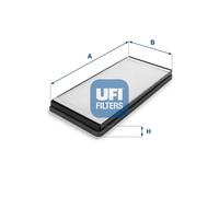 UFI Cabin Air Filter Particulate 27.5mm Height Fits Mercedes-Benz VW 53.059.00