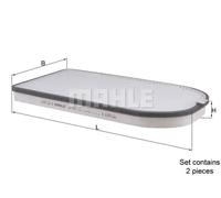 Pollen / Cabin Filter fits BMW 740 E38 4.4 96 to 01 Mahle 2339888 64118390377
