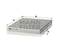 MANN-FILTER CUK 1936 Cabin Air Filter - Pollen Filter with Activated Carbon - for Cars + Transporters