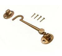 CABIN HOOK AND EYE 100MM 4 INCH SOLID POLISHED BRASS WITH SCREWS