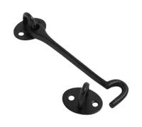 Cabin Hook And Eye Latch 200mm - Black Finish Hook Lock, Door Catch, Gate Latch - Ideal For Gates, Sheds, Windows & Doors 1Pcs
