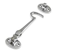 Cabin Hook and Eye Latch Lock Shed Gate Door Catch Silent Holder Polish Nickel 230mm (9")