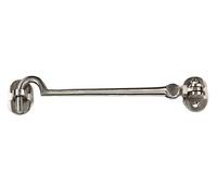 Cabin Hook and Eye Latch Lock Shed Gate Door Catch Silent Holder Stain Nickel 230mm (9")