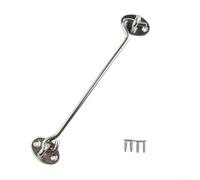 Cabin Hook And Eye Latch Lock With Silent Holder For Shed Gate Doors And Garden Sheds Made From Stainless Steel Designed For Heavy Domestic Use (8 inch)