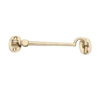 Cabin Hook and Eye Shed Gate Door Latch Lock - 100mm - Polished Brass