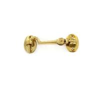 Cabin Hook & Eye Silent Type in Polished Brass 150mm (6")