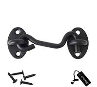 Cabin Hook Stainless Steel Latch and Eye Privacy Hooks Door Stay with Screws Lock for Gate Shutters Window Slide Barn Shed Patio Door - Matte Black