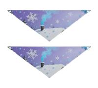 Cabin in The Snow Pet Triangle Scarf Good Breathability 2 Piecing Set for Daily Wear Pets at Different Stages 25 1 × 9 8in