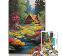 Cabin in The Wood 1000 Pieces Jigsaw Puzzle for Adults& Teens,Help The Brain Exercise Addictive Toys to Cultivate Patience Suitable for Couples (75x50cm)