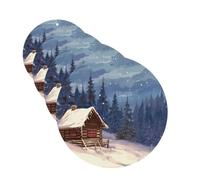 Cabin In The Woods 4 Pcs Car Air Freshener Lavender Hanging Scented Cards Automotive Scented Hanging Sheets Round Shape For Car Home Office Closet Bathroom