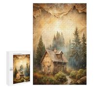 Cabin in The Woods Rainy Day Adult Puzzle, 1000 PCS, Relaxing Jigsaw Activity, A Focused Activity for Patient Adult Puzzlers, for Cosy Nights