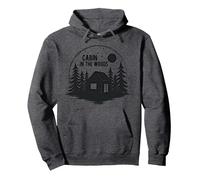 Cabin in the Woods Rustic Nature Retreat Pullover Hoodie, Adult Unisex, Dark Heather Grey, S