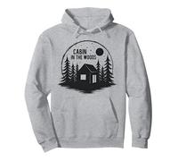 Cabin in the Woods Rustic Nature Retreat Pullover Hoodie, Adult Unisex, Heather Grey, M