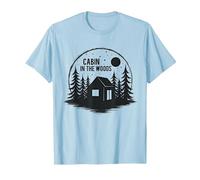 Cabin in The Woods Rustic Nature Retreat T-Shirt, Men, Baby Blue, L