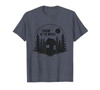 Cabin in The Woods Rustic Nature Retreat T-Shirt, Men, Heather Blue, XXL