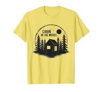 Cabin in The Woods Rustic Nature Retreat T-Shirt, Men, Lemon, XL