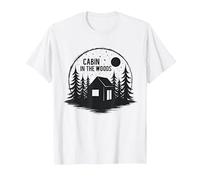 Cabin in The Woods Rustic Nature Retreat T-Shirt, Men, White, 6XL