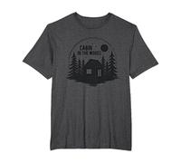 Cabin in The Woods Rustic Nature Retreat T-Shirt, Men's Big and Tall, Dark Heather Grey, 5X Tall
