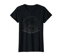 Cabin in The Woods Rustic Nature Retreat T-Shirt, Women, Black, M
