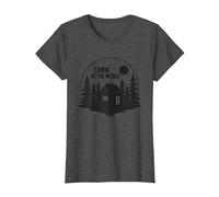 Cabin in The Woods Rustic Nature Retreat T-Shirt, Women, Dark Heather Grey, S