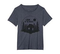 Cabin in The Woods Rustic Nature Retreat T-Shirt, Women's Plus, Heather Blue, 4X