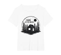 Cabin in The Woods Rustic Nature Retreat T-Shirt, Women's Plus, White, 2X