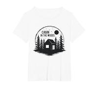 Cabin in The Woods Rustic Nature Retreat T-Shirt, Women's Plus, White, 3X