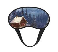 Cabin in The Woods Sleep Mask for Side Sleeper Soft Breathable Sleeping Eye Mask Blackout Silk Eye Sleep Shade Cover with Elastic Strap Night Blindfold for Women Men Travel Nap