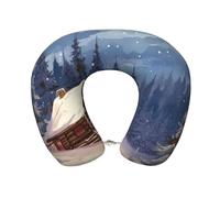 Cabin in The Woods U-Shaped Neck Pillow Soft Memory Foam Travel Pillow Comfortable Head Support Pillow for Sleeping Rest Airplane Car and Office Travel Accessories