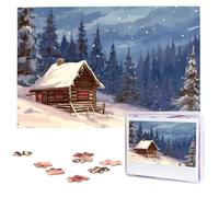 Cabin In The Woods Wooden Puzzles 1000 Pieces Personalized Jigsaw Puzzle For Adults Interesting Custom Photo Puzzles Gift For Holiday Birthday Wedding Anniversay