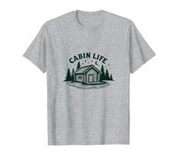 Cabin Life Rustic Wilderness Getaway Nature Lover T-Shirt, Men, Heather Grey, 3XL