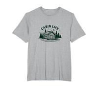 Cabin Life Rustic Wilderness Getaway Nature Lover T-Shirt, Men's Big and Tall, Heather Grey, 3X Tall