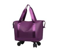 Cabin Luggage with Wheels - Trolley Suitcase Large Capacity Shopping Trolley Complete Set Lightweight and Scratch-Resistant with 360° Swivel Wheels Separate Compartment for Wet and Dry, purple, see