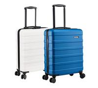 Cabin Max Anode Cabin Suitcase 55x40x20 Built in Lock, Lightweight, Hard Shell, 4 Wheels, Suitable for Ryanair, Easyjet, Jet 2 Paid Carry on (Aegean Blue and White 55 x 40 x 20 cm)