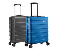 Cabin Max Anode Cabin Suitcase 55x40x20 Built in Lock, Lightweight, Hard Shell, 4 Wheels, Suitable for Ryanair, Easyjet, Jet 2 Paid Carry on (Aegean Blue and Graphite 55 x 40 x 20 cm)