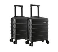 Cabin Max Anode Set of Two 45x36x20cm Lightweight Hand Luggage Suitable for Easyjet Under Seat (Black x 2, 45x36x20)