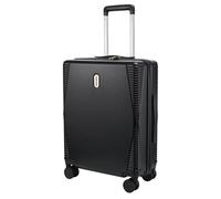 Cabin Max Santa Cruz Cabin Luggage 55x40x20 cm - Lightweight Hard Shell Carry On Suitcase with Spinner Wheels, Cup Holder, Telescopic Handle & TSA Lock - Airline Cabin Size - Travel Case (Black)