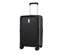 Cabin Max Santa Cruz Cabin Luggage 55x35x25 cm - Lightweight Hard Shell Carry On Suitcase with Spinner Wheels, Telescopic Handle & TSA Lock - Airline Cabin Size - Travel Case (Black)