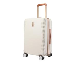 Cabin Max Santa Cruz Cabin Luggage 55x35x25 cm - Lightweight Hard Shell Carry On Suitcase with Spinner Wheels, Telescopic Handle & TSA Lock - Airline Cabin Size - Travel Case (Pearl