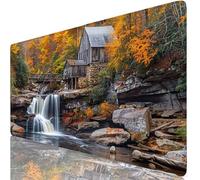 Cabin Mouse Mat River Mouse Pad Desk Mat Soft Smooth Surface and Anti-Slip Rubber Base for Stable Grip on Smooth Surfaces, Improved Precision and Speed, Mousepad for Office 700 x 400 x 3mm K0-647