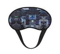Cabin of The Future Black Border Satin Sleep Mask for Light Blocking Comfort