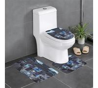 Cabin of The Future Decorative Plush Carpet, Bathroom Protector Set of 3, Bedroom Kitchen Bathtub Home, Outdoor Absorbent Carpet,