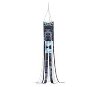 Cabin of The Future Pack Halloween Ghost Windsocks Flag with Lights Hanging Lights Decor for Patio Garden Party