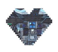 Cabin of The Future Print Building Brick Block Puzzle - Heart Shaped Picture Puzzles, Wooden Picture Jigsaw Puzzles