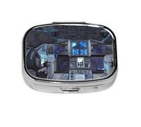 Cabin of The Future Square Pill Box Lightweight and Portable, with 2 Plastic Inserts, Suitable for Carrying in Pockets or Wallets.