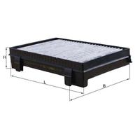 Mahle Original Cabin Air Filter LAK1565 - Activated Carbon Pollen 266mm Fits DAF