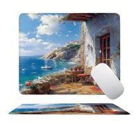 Cabin Sea Mouse Mat 22 x 24 cm Ultra Thin, with Stitched Edges Office Mouse Pad, Non-Slip Rubber Base, Waterproof & Washable, Home Desk Accessories, Aesthetic with Design Mousepad 240x200mm s0z-348