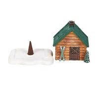 Cabin Ski Chalet Incense Cone Holder - Rustic Winter Design with Magical Smoke Effect, Perfect for Mountain & Alpine Decor, for Rustic Home Lovers
