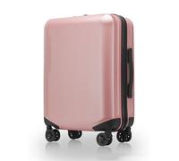 Cabin Suit Cases with Wheels,PP Hard Shell Carry On Hand Suitcases,Check in Hold Luggage Lightweight Travel Trolley with 4 Spinner Wheel(Pink,24 Inch)