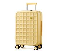 Cabin Suitcase 20 Inch Carry on Suitcase 35x23x49cm Hard Shell Suitcase with TSA Lock and Double Spinner Wheels, Travel Suitcase for Holiday 1-3 Days, 39.5L Lightweight Suitcases (Cheese Yellow)